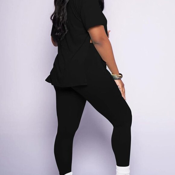 Comfortable XL Lounge Set for Women - Printed Short Sleeve & Jogger Pants - Picture 5 of 5